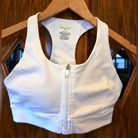 Tek Gear Workout Racerback Sports Bra Zip Up SMALL NWOT - Picture 1 of 9